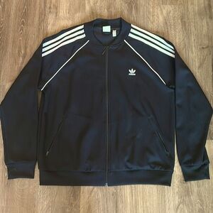 Vintage 80s Adidas Black Track Jacket in size XL
